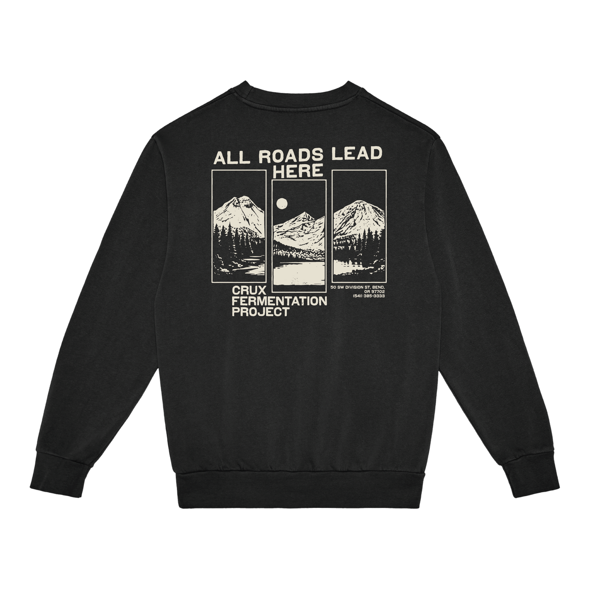 All Roads Lead Here Crux Crewneck | Black