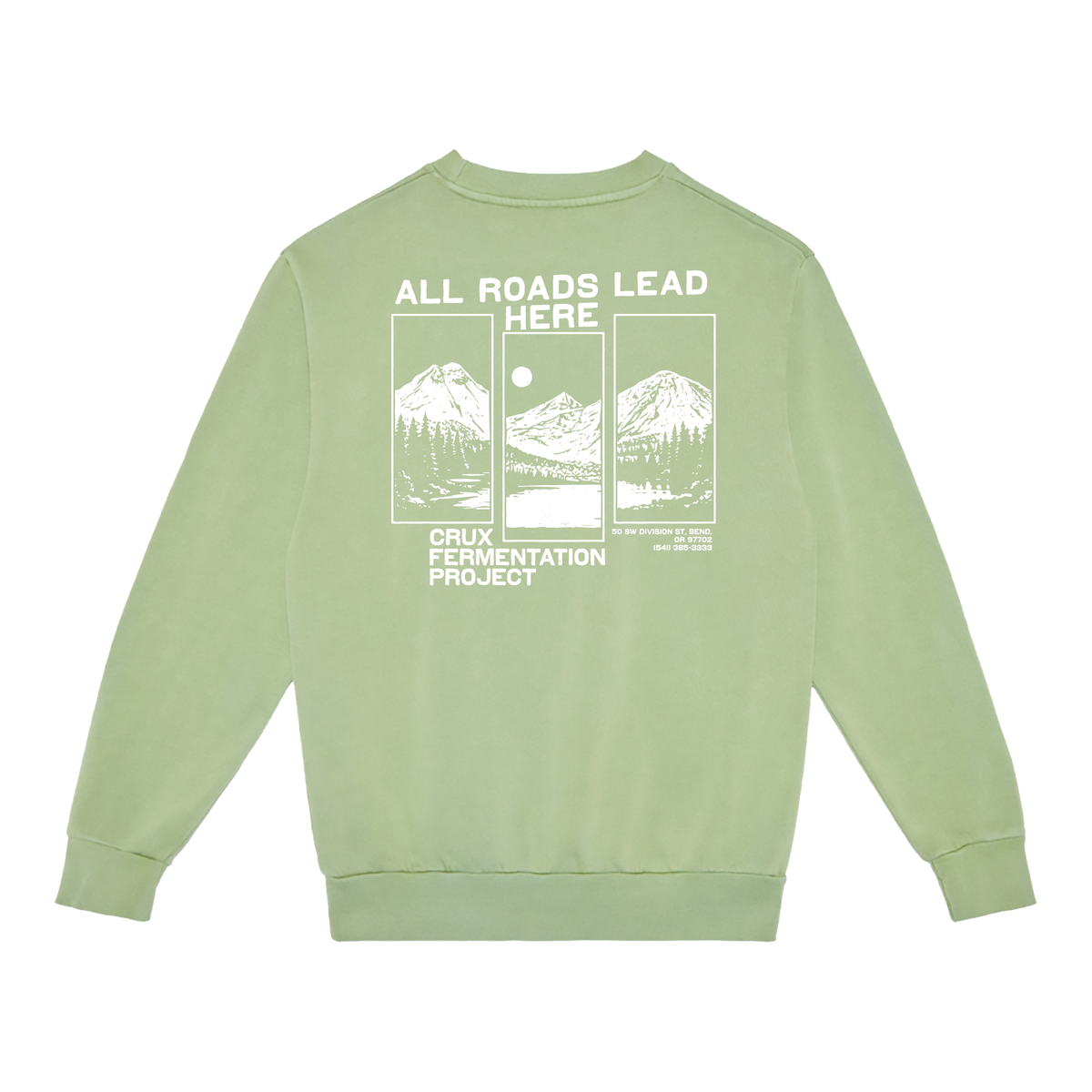 All Roads Lead Here Crux Crewneck | Pigment Dyed Green