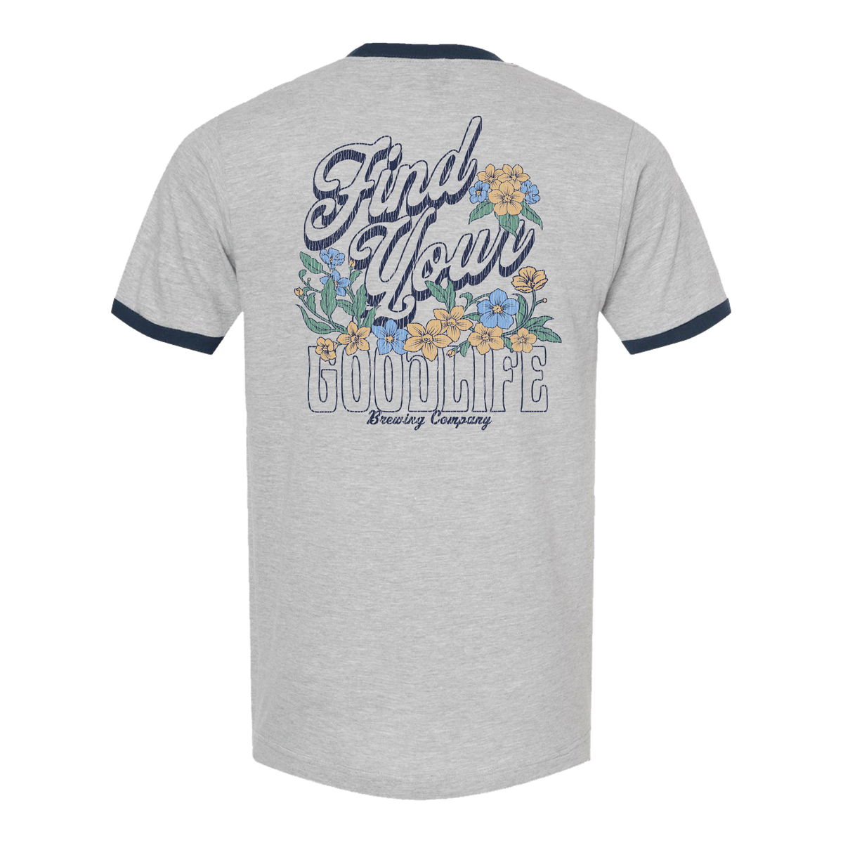 Find Your GoodLife Tee | Heather Grey/Navy